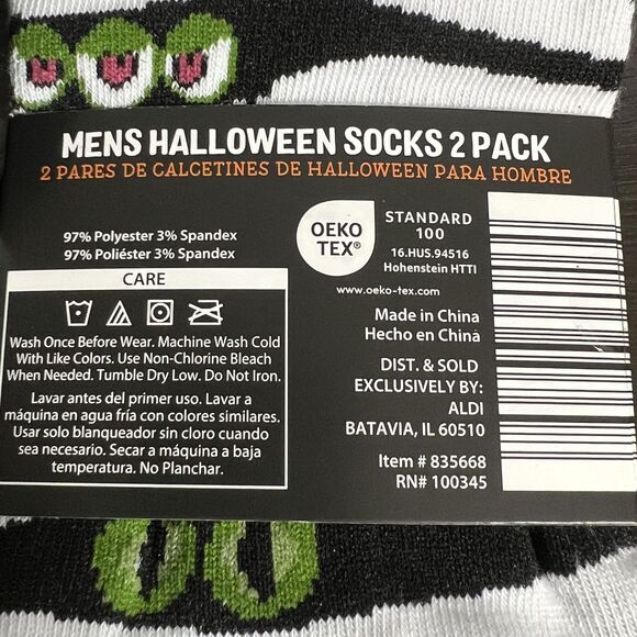 Halloween Socks 2 Sets of 2 Pack ALDI Cozy Crew Novelty Ladies& Mens 4 Pairs All - Picture 8 of 9